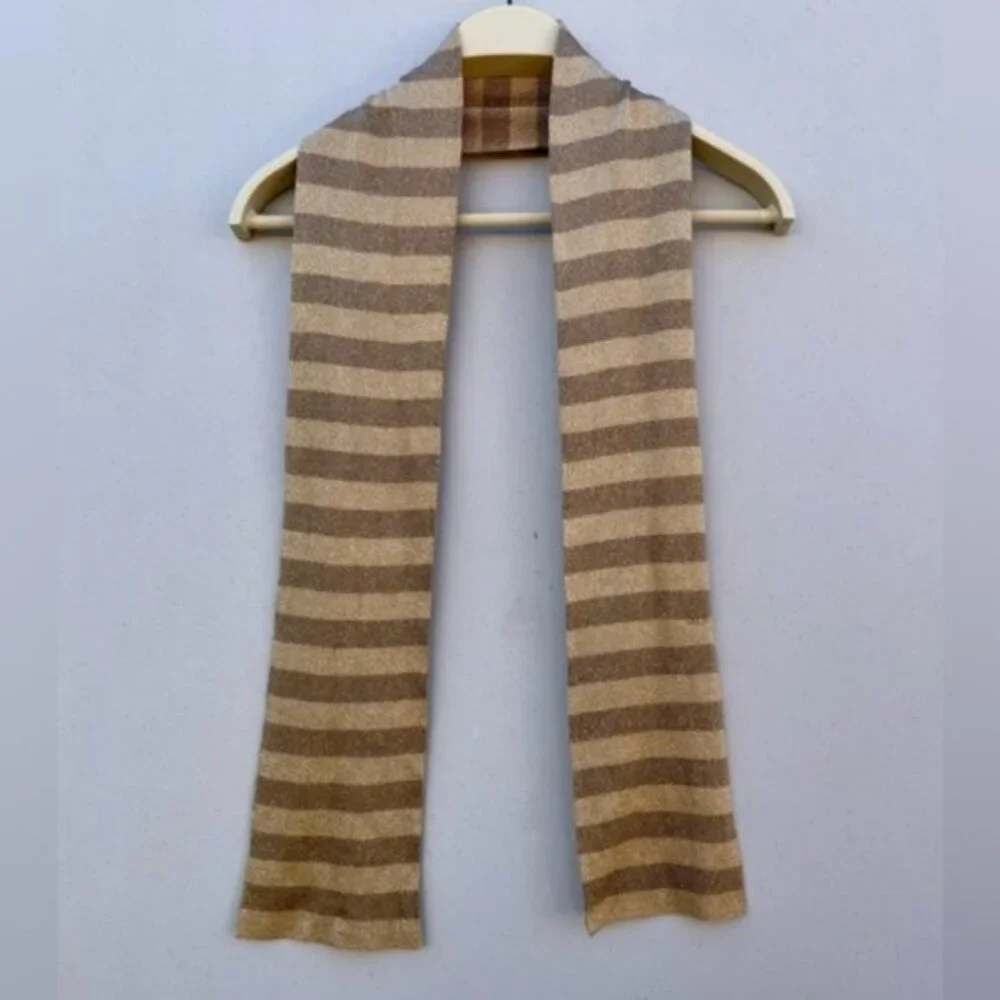 Banana Republic Striped Gold Metallic Block Scarf